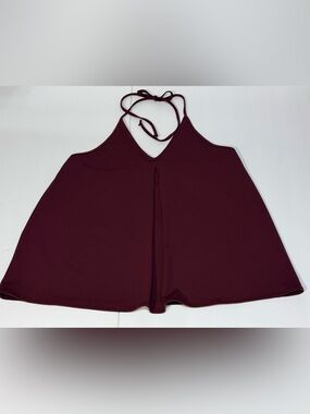 NWT Banana Republic Burgundy V-Neck Halter Swing Top Small